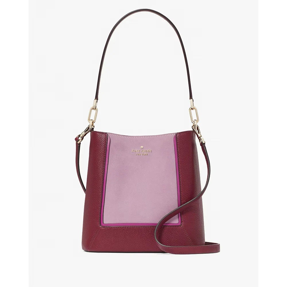 Discover the Charming Elegance of Kate Spade Lena Suede Colorblock Bucket Bag