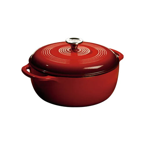 Elevate Your Cooking Experience with the Lodge Enamel 6qt Red Dutch Oven