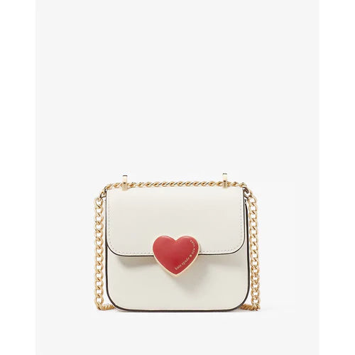 Discover the Charm: Kate Spade Heart Hardware Micro Flap Crossbody in Meringue Multi