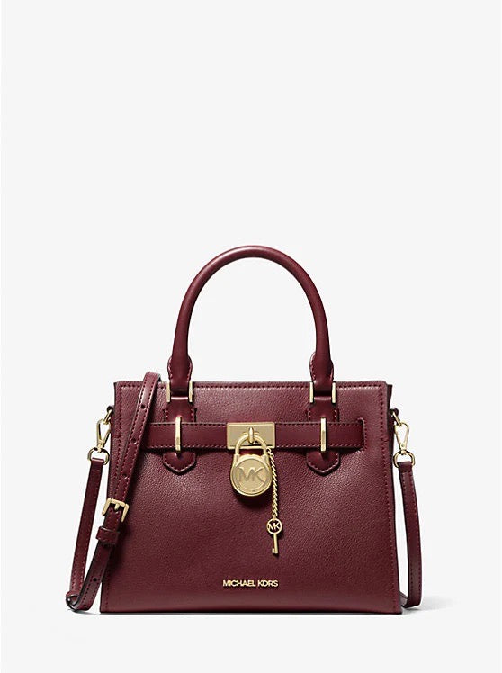 Discover the Elegance of Michael Kors Hamilton Small Leather Satchel in Oxblood