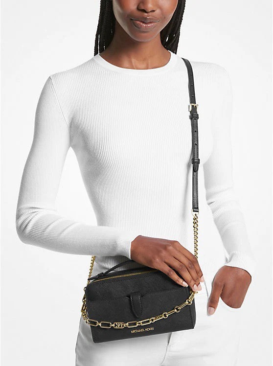 Luxurious Accessibility: The Michael Kors Jet Set Medium Phone Crossbody Takes Center Stage