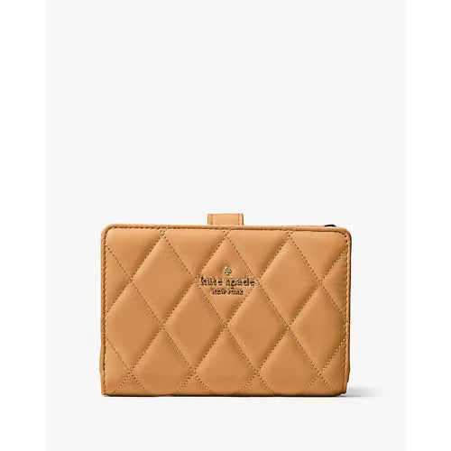 Introducing the Kate Spade Carey Medium Compact Bifold Wallet in Tiramisu Mousse: A Blend of Sophistication and Functionality