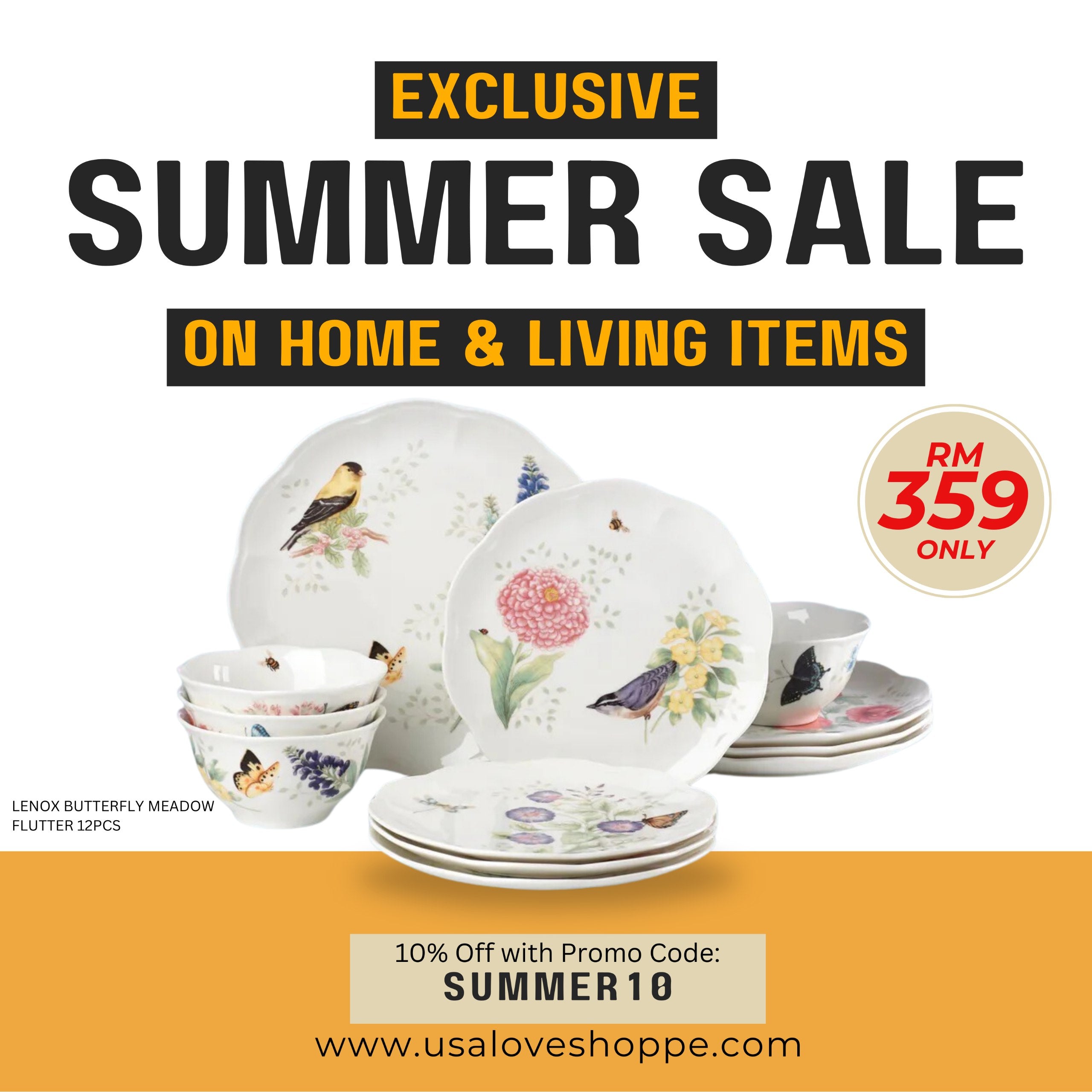 Transform Your Dining Experience with the Lenox Butterfly Meadow Flutter 12pcs Dinnerware Set