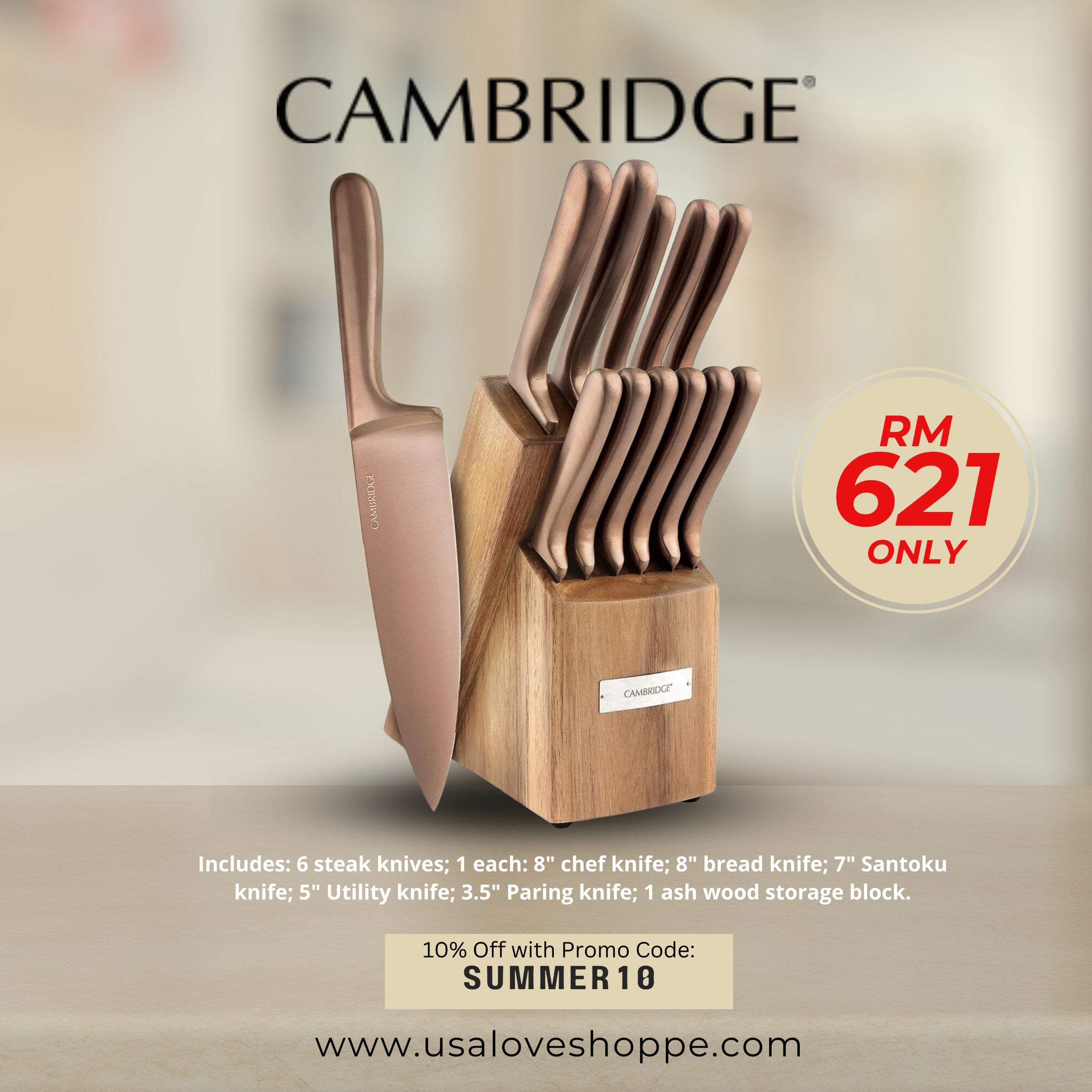 Elevate Your Culinary Experience with the Cambridge Rame Premium Titanium Cutlery Set