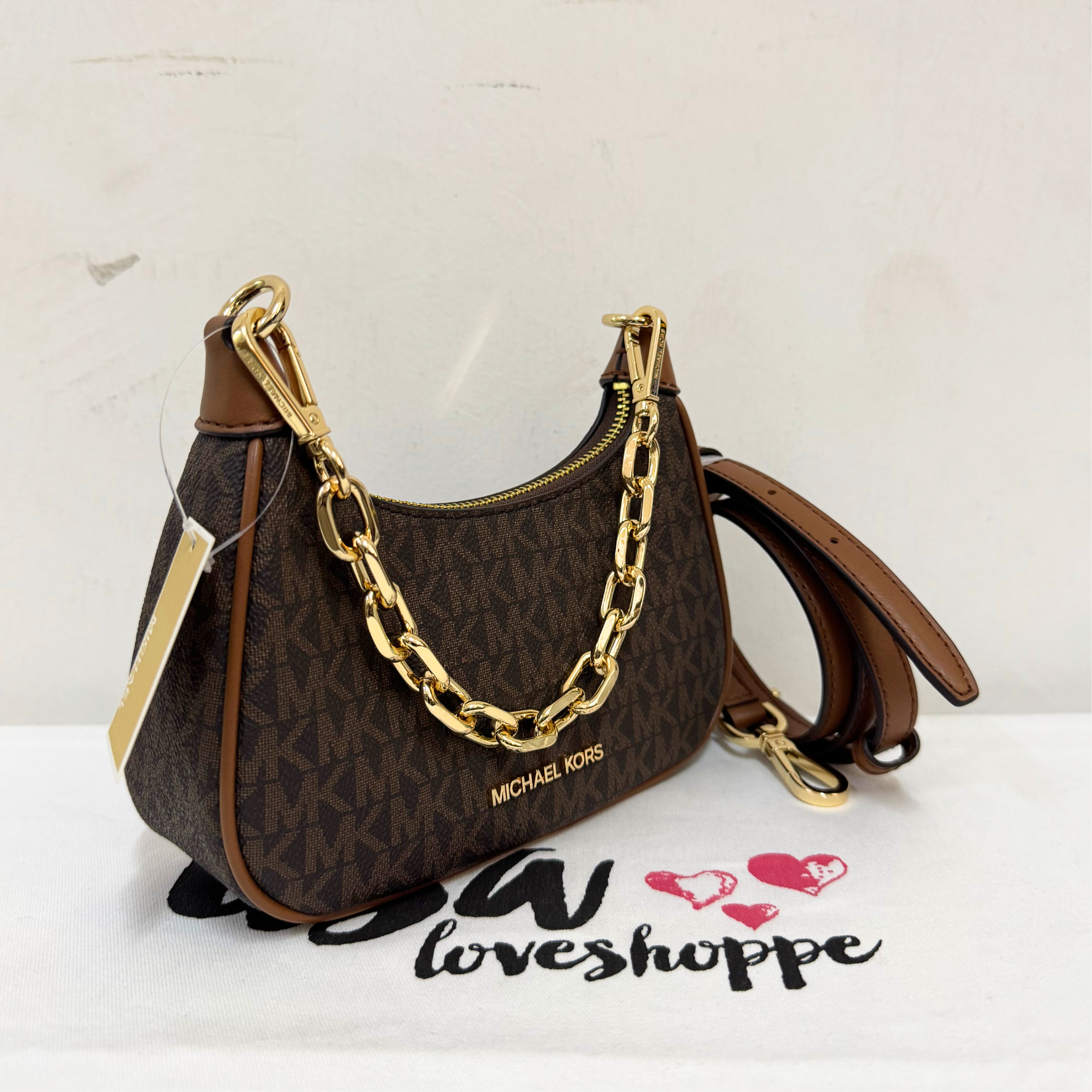 [AUCTION][READY STOCK MY] Michael Kors Cora Mini Zip Pouchette in Signature Brown (35R3G4CC1B)