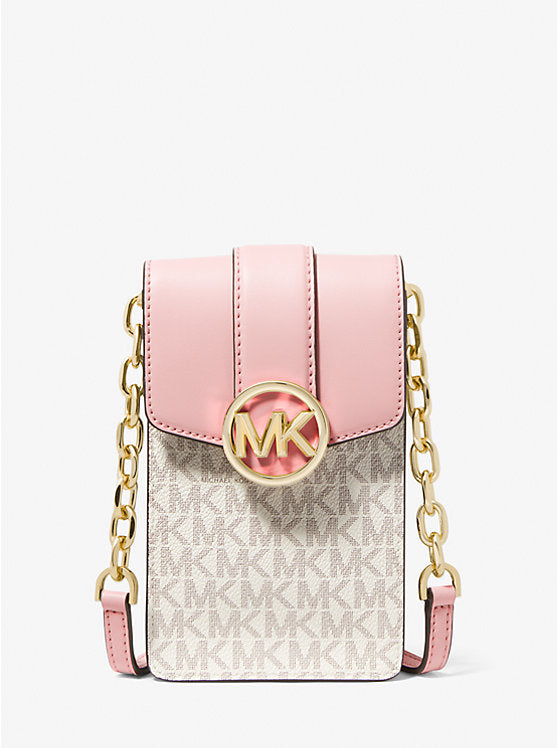 Michael Kors Carmen Small NS Phone Crossbody in Signature Powder Blush Multi (35S2GNMC5B)