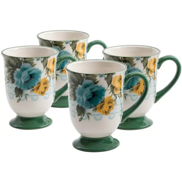 [READY STOCK MY] THE PIONEER WOMEN ROSE SHADOW LATTE MUGS 4 PCS