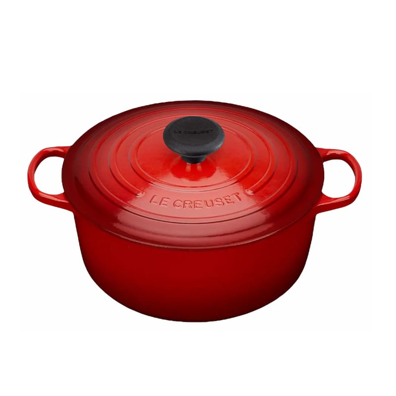 [READY STOCK MY] LE CREUSET SIGNATURE ROUND CASSEROLE 5.5 QT IN CERISE