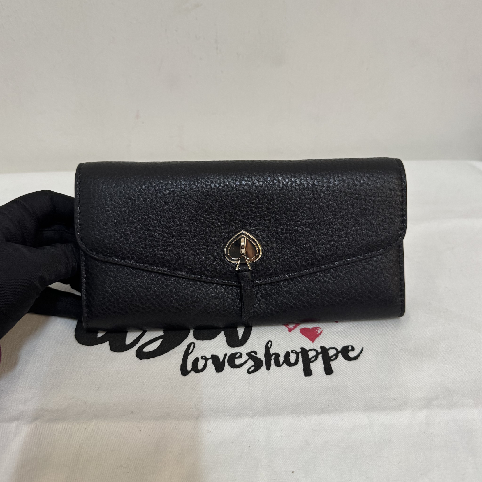 [AUCTION][READY STOCK MY] Kate Spade Marti Pebbled Leather Wallet in Black (K6402)