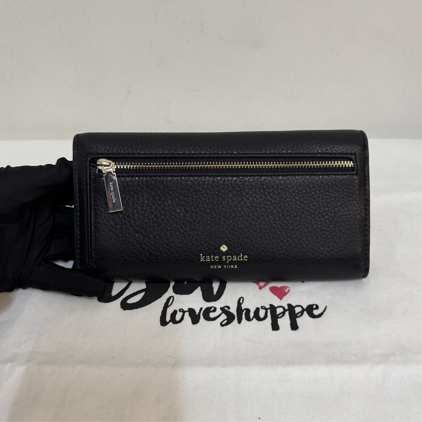 [AUCTION][READY STOCK MY] Kate Spade Marti Pebbled Leather Wallet in Black (K6402)