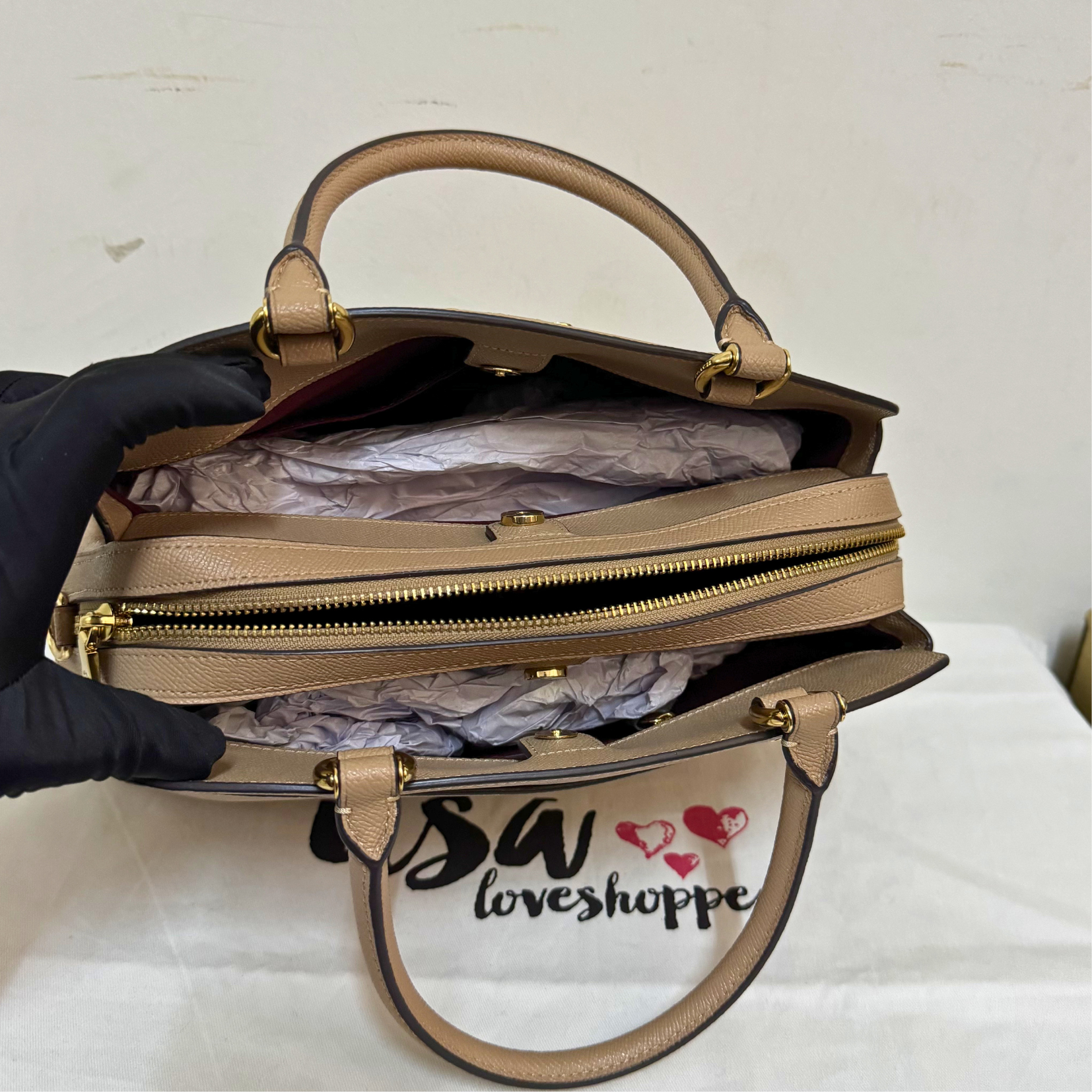 [AUCTION][READY STOCK MY] Coach Lillie Carryall in Taupe (91493)