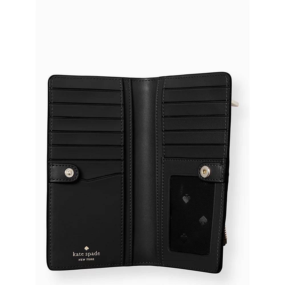 Kate Spade Staci Large Slim Bifold Wallet in Black (WLR00145)