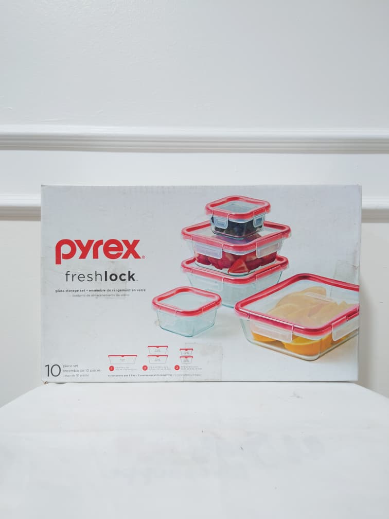 [READY STOCK MY] PYREX FRESHLOCK 10 PCS GLASS STORAGE SET