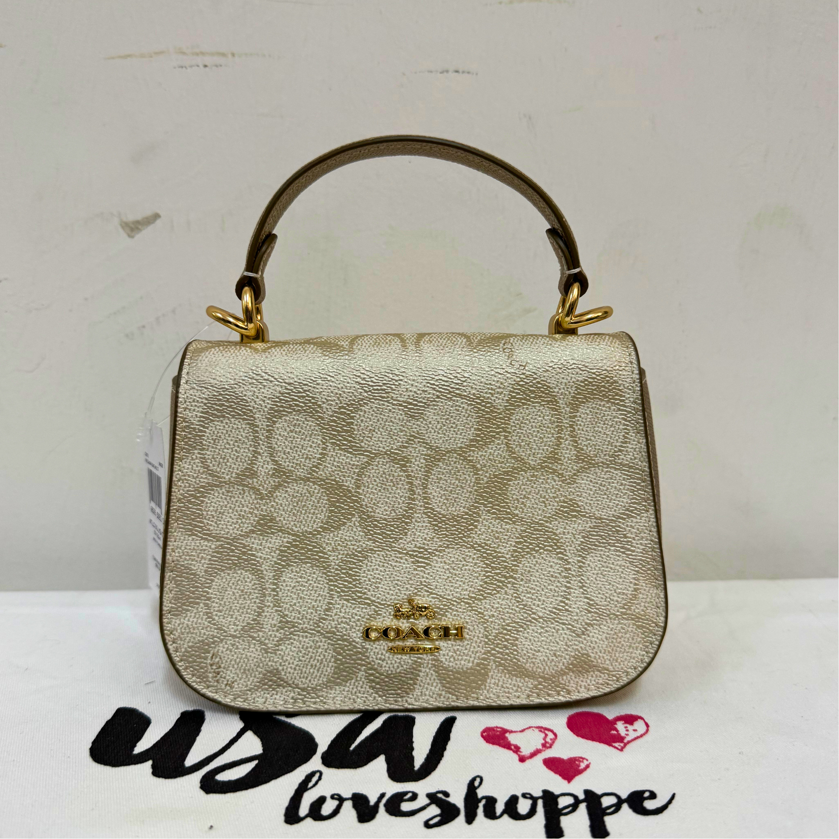 [AUCTION][READY STOCK MY] COACH Lysa Top Handle Bag In Signature Canvas in Champagne Multi (CX576)