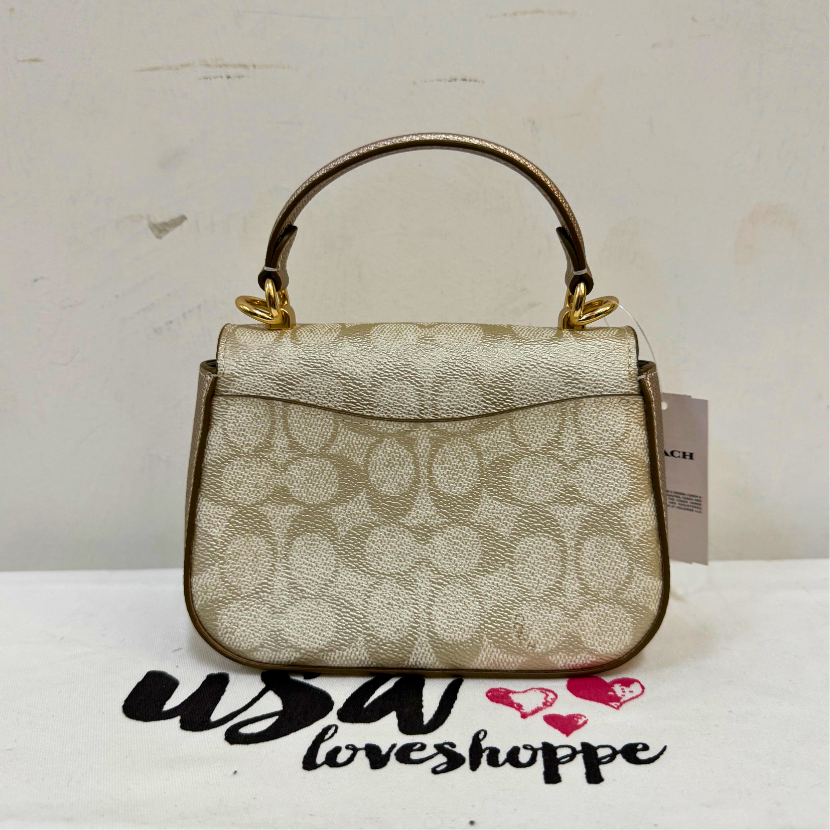 [AUCTION][READY STOCK MY] COACH Lysa Top Handle Bag In Signature Canvas in Champagne Multi (CX576)