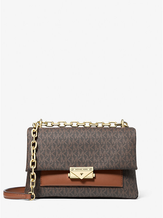 [READY STOCK MY] Michael Kors Cece Medium Flap Pkt Shoulder Bag in Signature Brown (35F2G0EF8B)