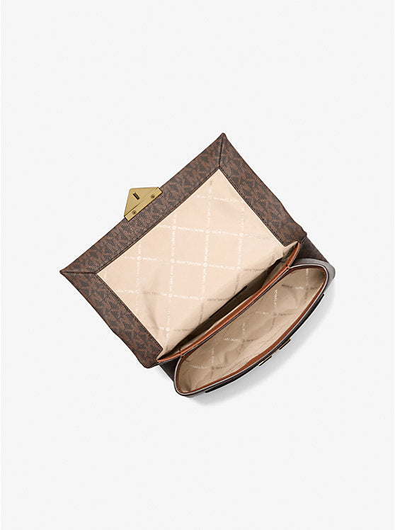 [READY STOCK MY] Michael Kors Cece Medium Flap Pkt Shoulder Bag in Signature Brown (35F2G0EF8B)