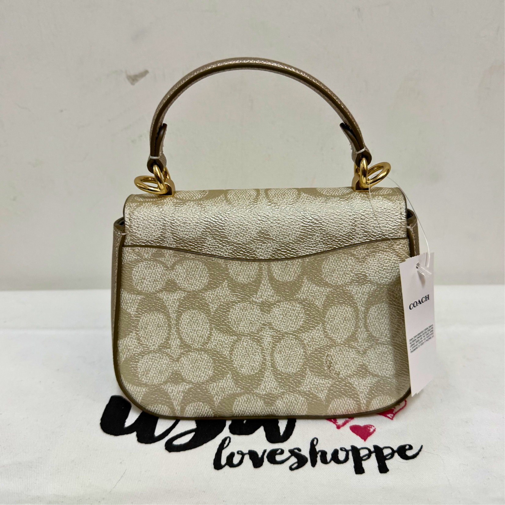 [AUCTION][READY STOCK MY] COACH Lysa Top Handle Bag In Signature Canvas in Champagne Multi (CX576)