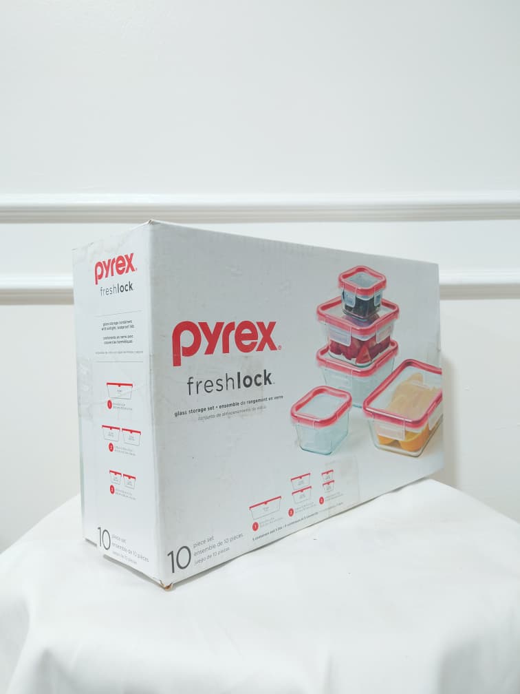 [READY STOCK MY] PYREX FRESHLOCK 10 PCS GLASS STORAGE SET