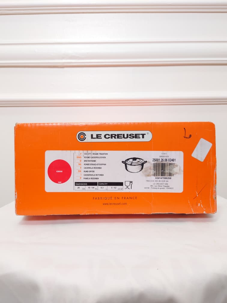 [READY STOCK MY] LE CREUSET SIGNATURE ROUND CASSEROLE 5.5 QT IN CERISE