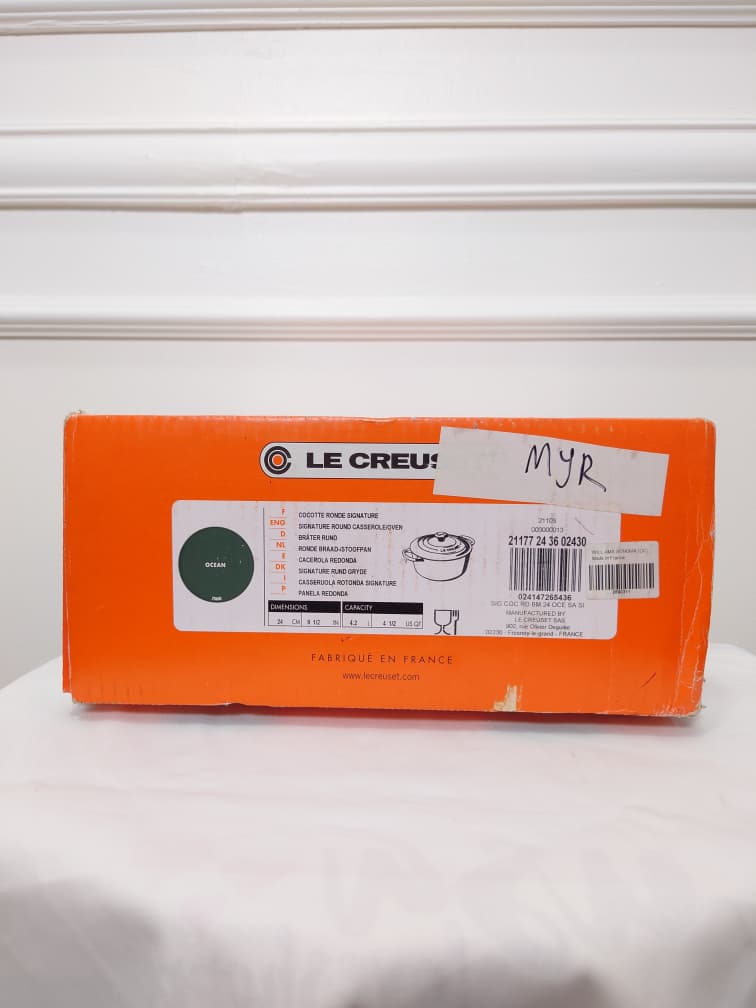 [READY STOCK MY] LE CREUSET SIGNATURE ROUND CASSEROLE 4.5 QT IN OCEAN