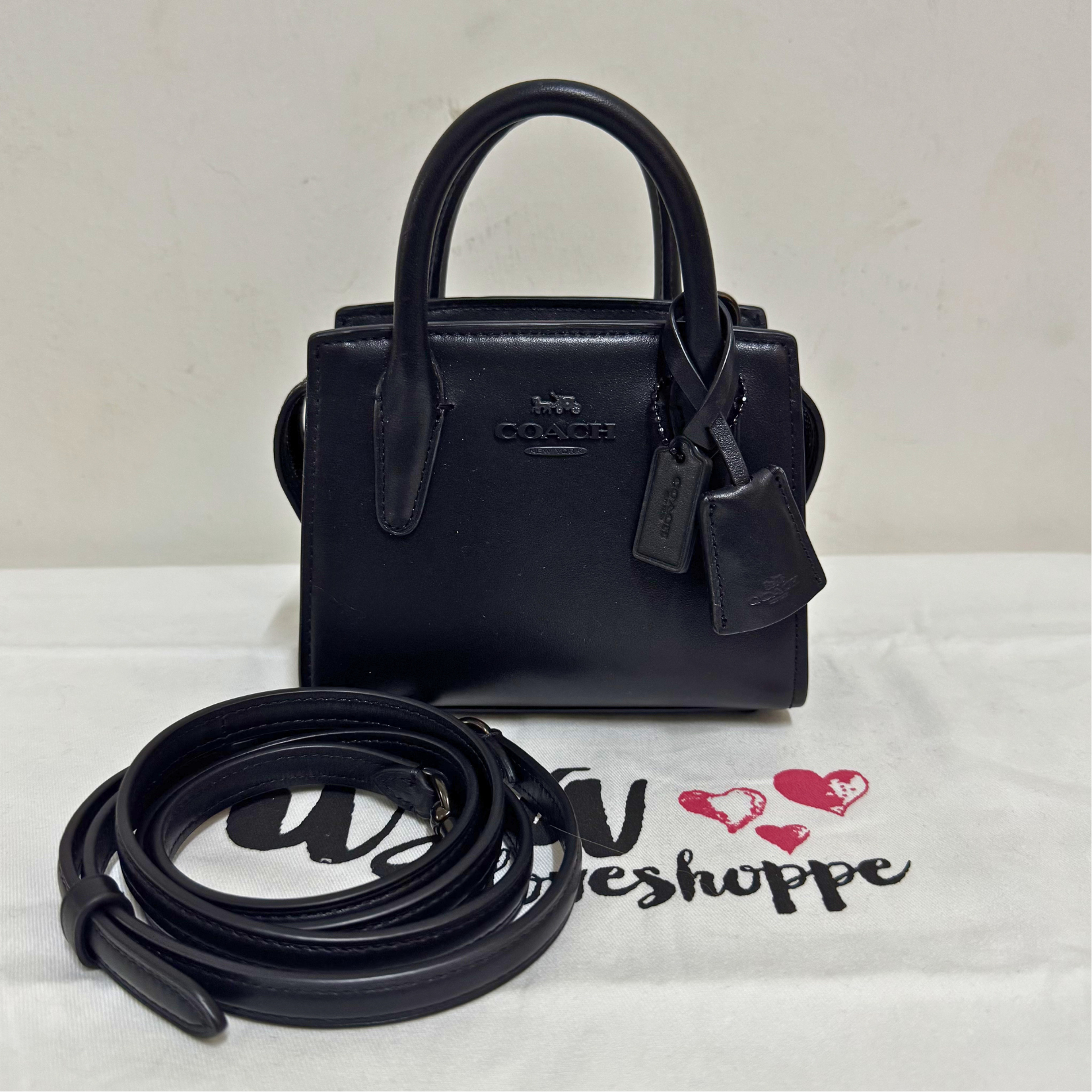 [AUCTION][READY STOCK MY] COACH Andrea Mini Carryall In Black Copper (CO974)