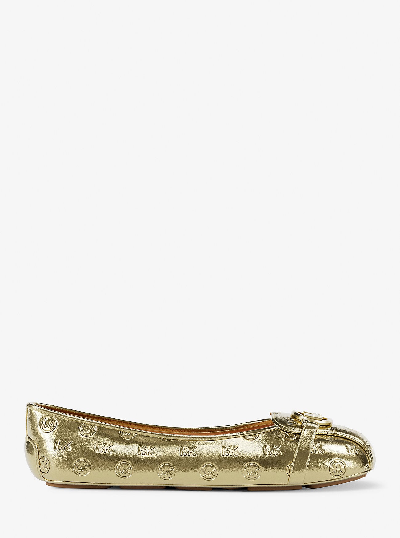 [INCOMING ETA 30 DAYS] Michael Kors Fulton Metallic Logo Debossed Moccasin in Pale Gold (FK)(49R6FUFR6M)