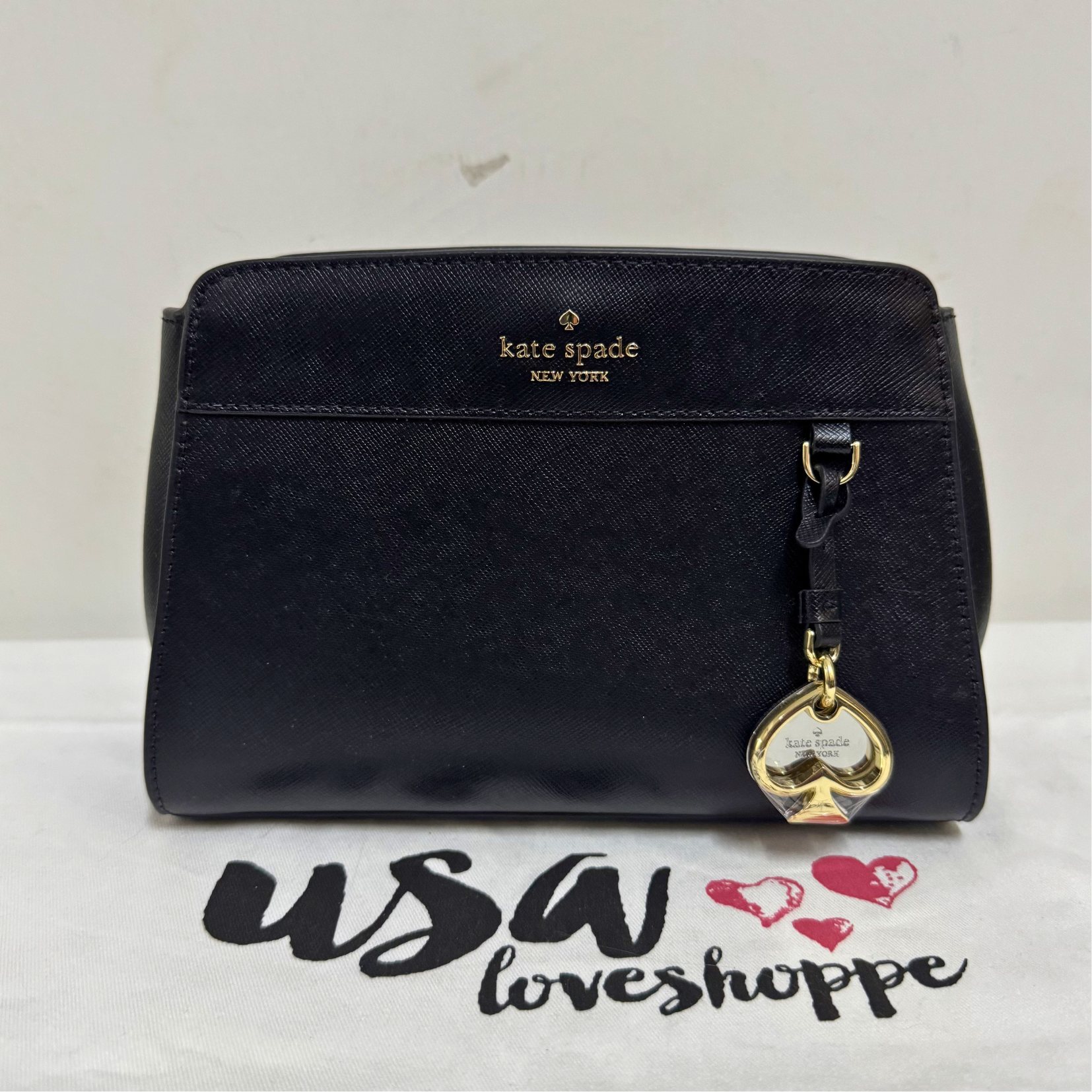 [AUCTION][READY STOCK MY] Kate Spade Madison Small Top Handle Satchel in Black (KK283)