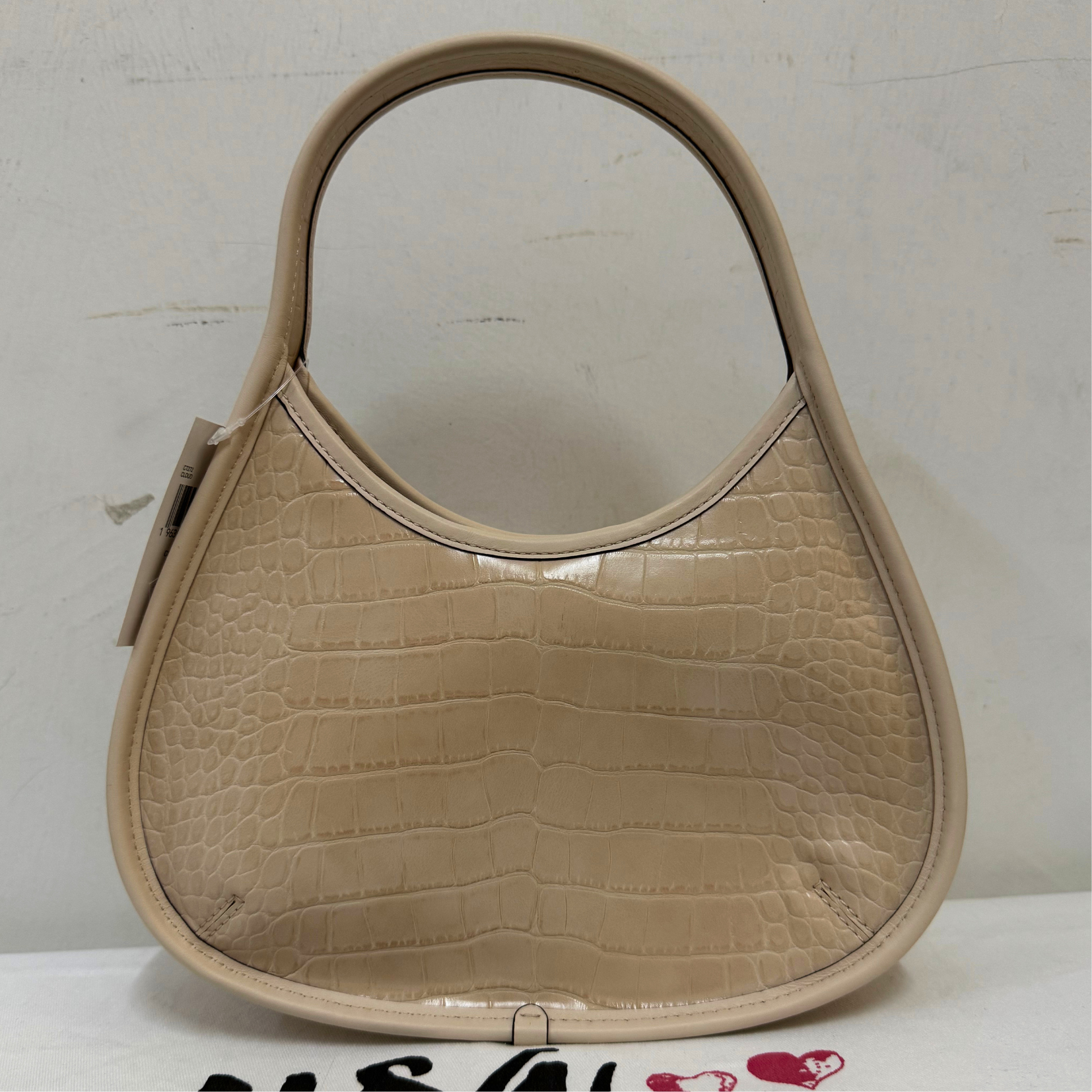 [AUCTION][READY STOCK MY] COACH Ergo Bag In Croc Embossed Coachtopia Leather in Cloud (CT272)