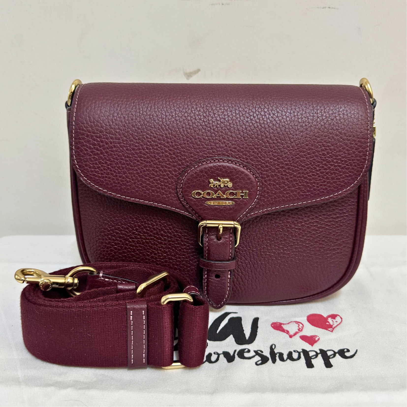 [AUCTION][READY STOCK MY] COACH Amelia Saddle Bag in Merlot (CP107)
