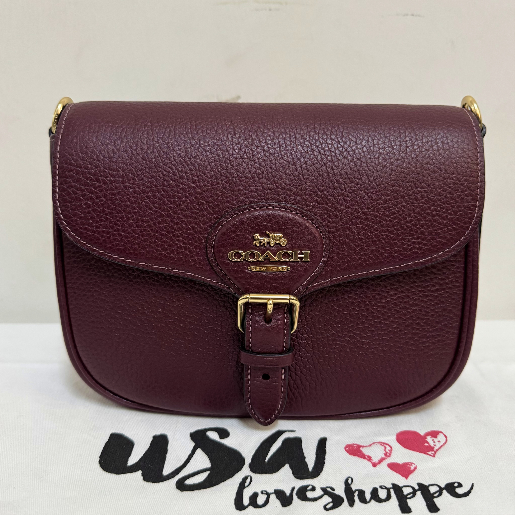 [AUCTION][READY STOCK MY] COACH Amelia Saddle Bag in Merlot (CP107)