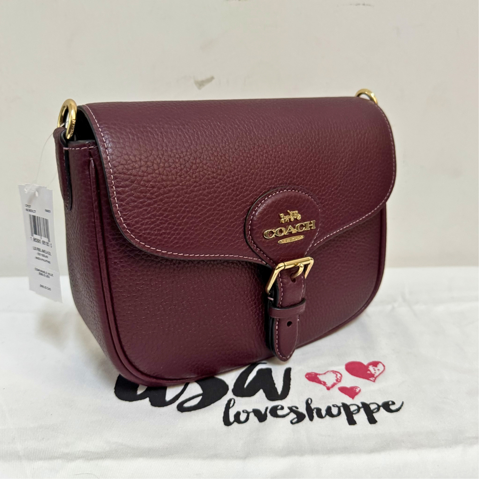 [AUCTION][READY STOCK MY] COACH Amelia Saddle Bag in Merlot (CP107)