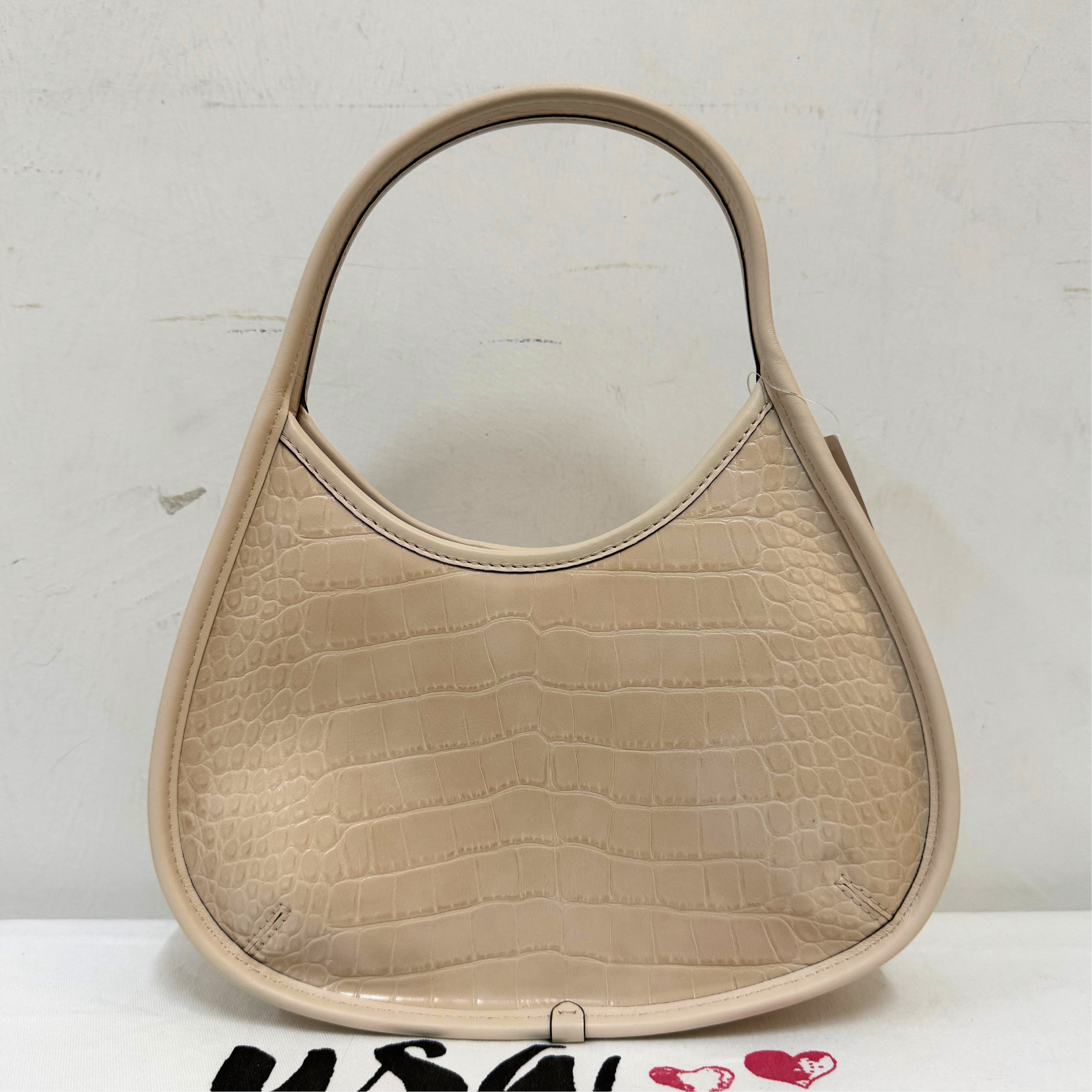 [AUCTION][READY STOCK MY] COACH Ergo Bag In Croc Embossed Coachtopia Leather in Cloud (CT272)