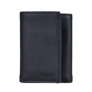 C0ACH Men Trifold Wallet Sport Calf Leather in Black (F23845)