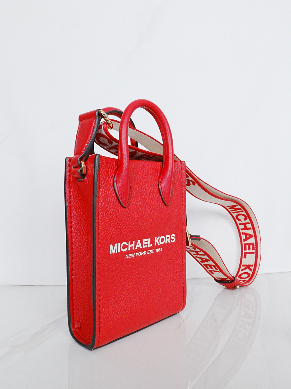 Michael Kors Mirella XS Phone Crossbody with Attachment in Bright Red (35R4G7ZC1I)