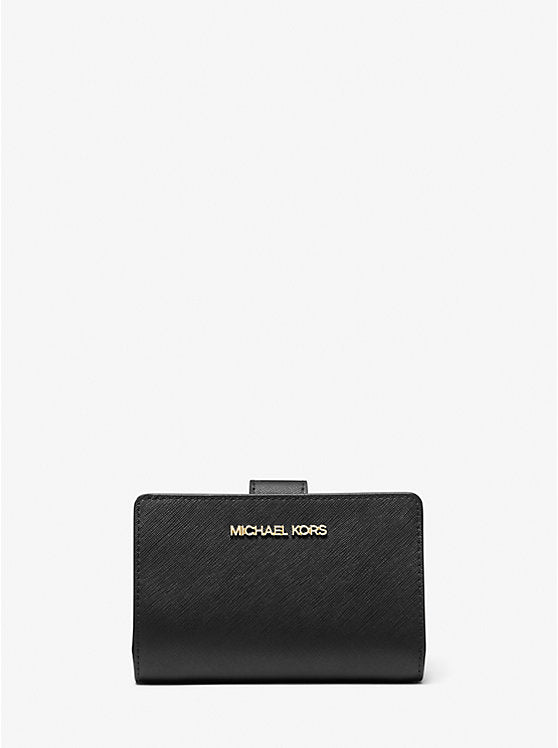 [INCOMING ETA END MARCH 2024] Michael Kors Medium Crossgrain Leather Wallet in Black (35F7GTVF2L)