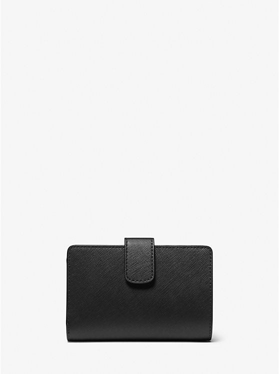 MK Medium Crossgrain Leather Wallet in Black (35F7GTVF2L)