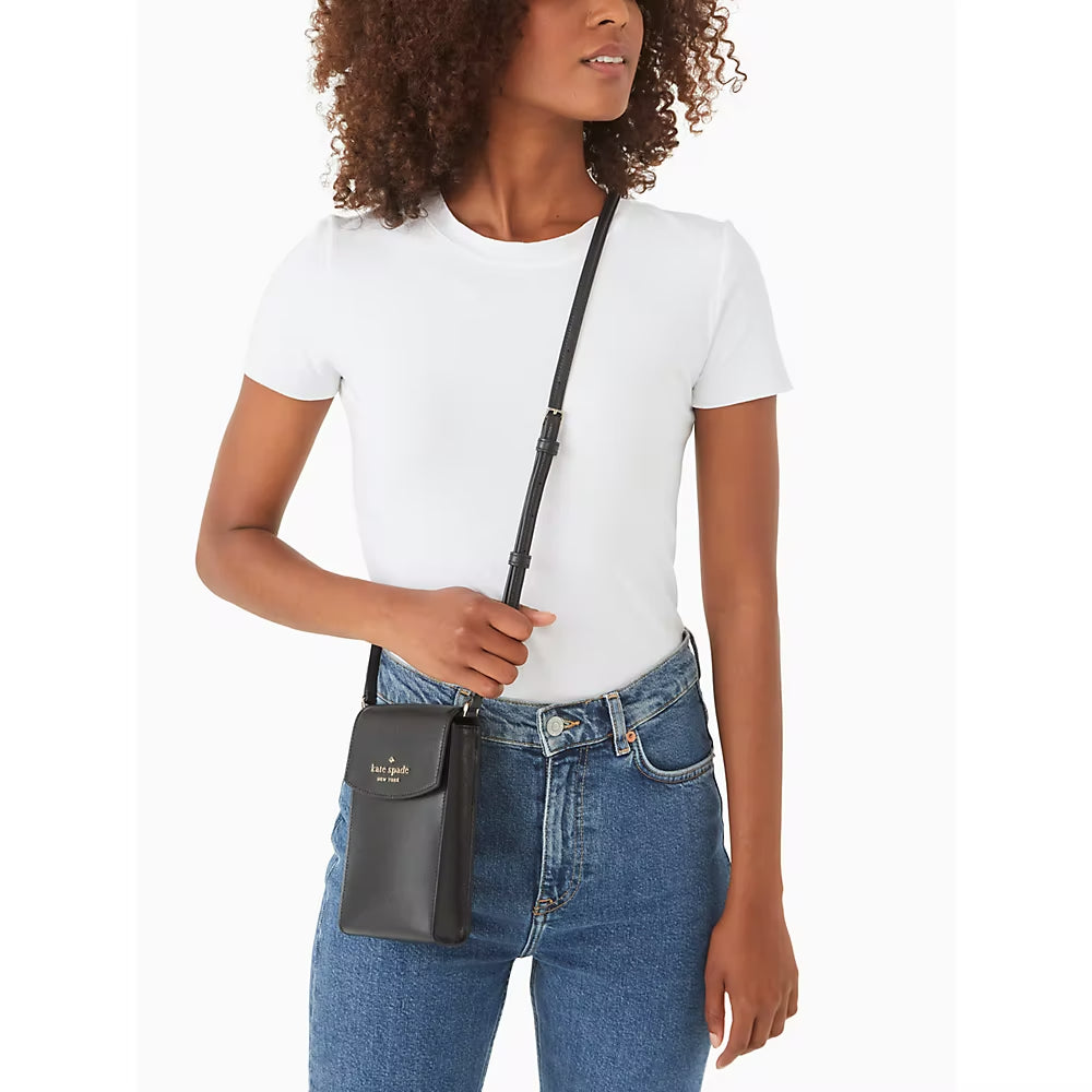 [INCOMING ETA END MARCH 2024] Kate Spade Madison North South Flap Phone Crossbody in Black (K4826)