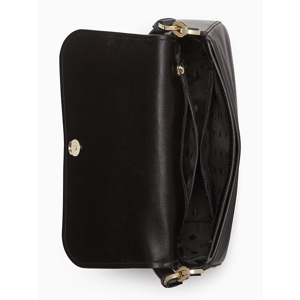 Kate Spade Staci Flap Shoulder Bag in Black (K9324)