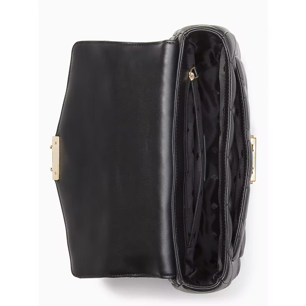 Kate Spade Carey Quilted Leather Medium Shoulder Bag in Black (KA766)