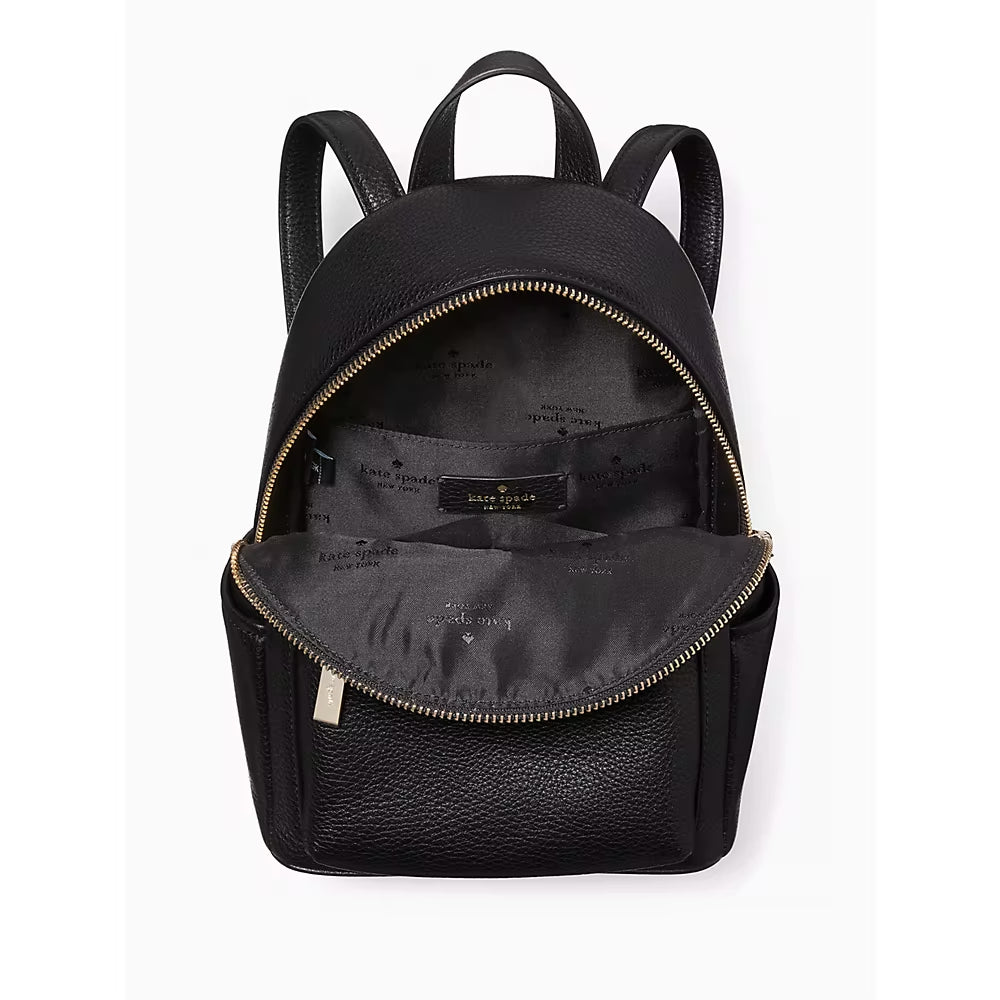 Kate Spade Leila Pebbled Leather Mini Dome Backpack in Black (KB650)