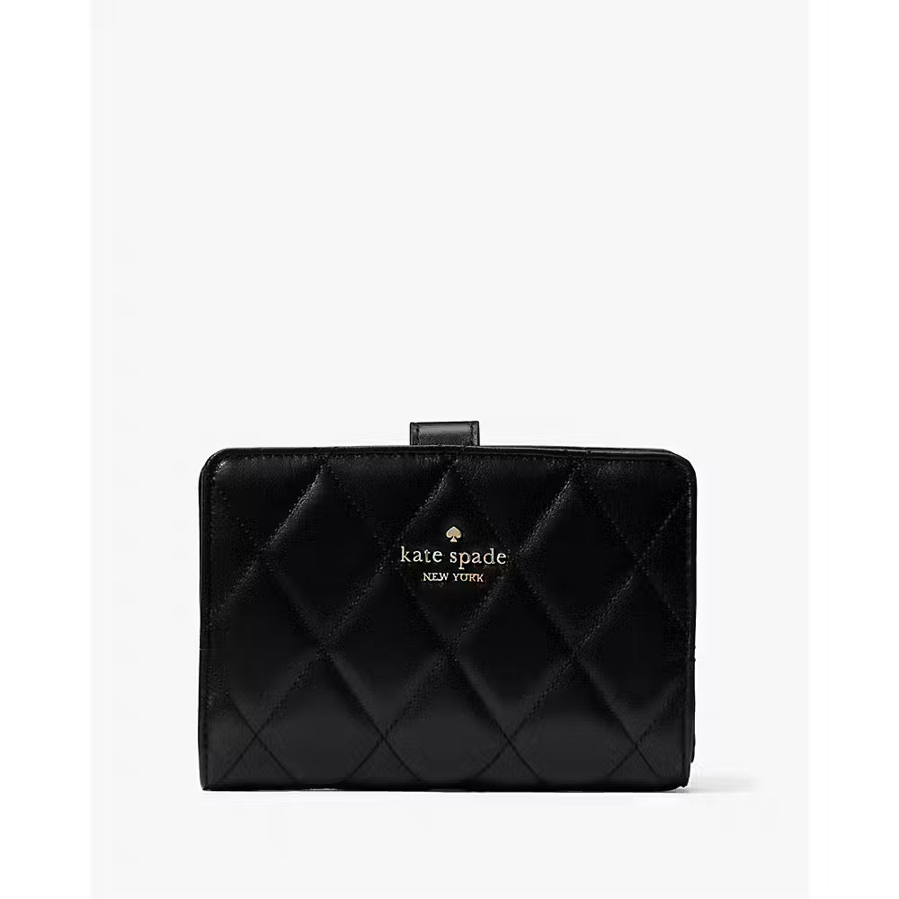 [READY STOCK MY] Kate Spade Carey Medium Compact Bifold Wallet in Black (KG424)