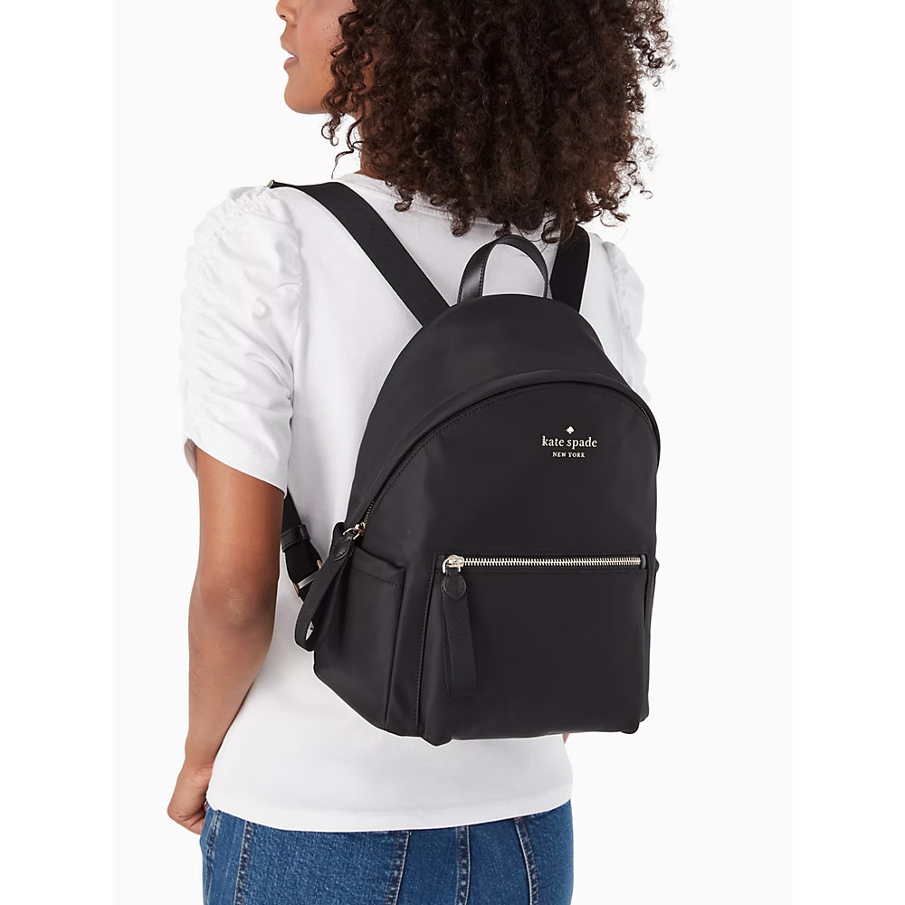 Kate Spade Chelsea Nylon Medium Backpack in Black (WKR00556)