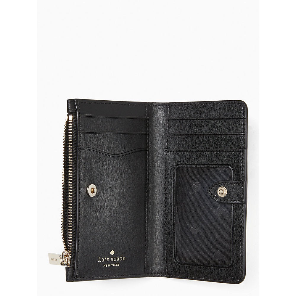 KS Leila Small Slim Bifold Wallet in Black (WLR00395)