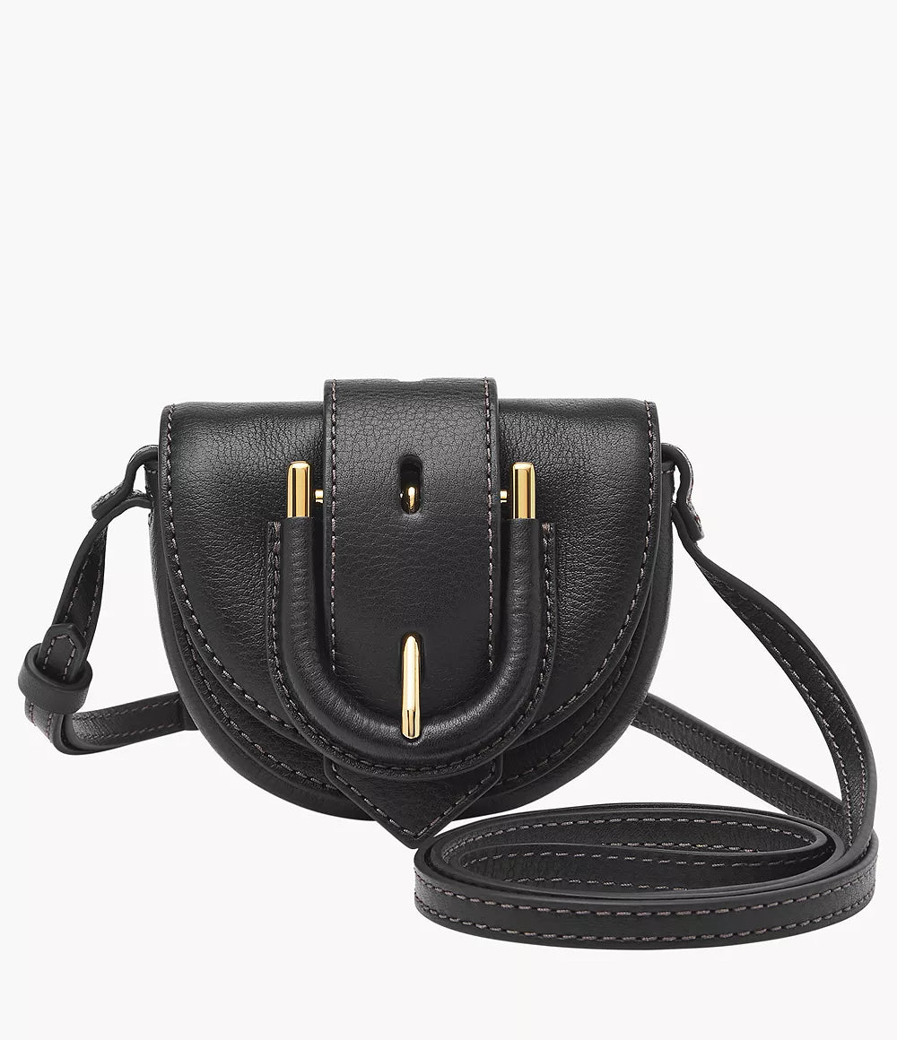[INCOMING ETA END MARCH 2024] Fossil Harwell Leather Micro Flap Crossbody Bag in Black (ZB1849001)