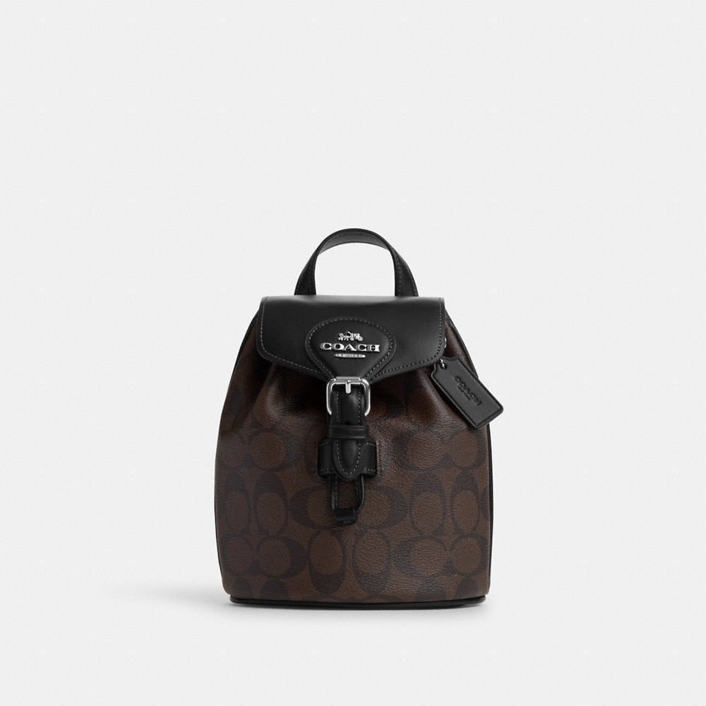 [INCOMING ETA END MARCH 2024] Coach Amelia Convertible Backpack In Sig Canvas in Brown Black (CL458)