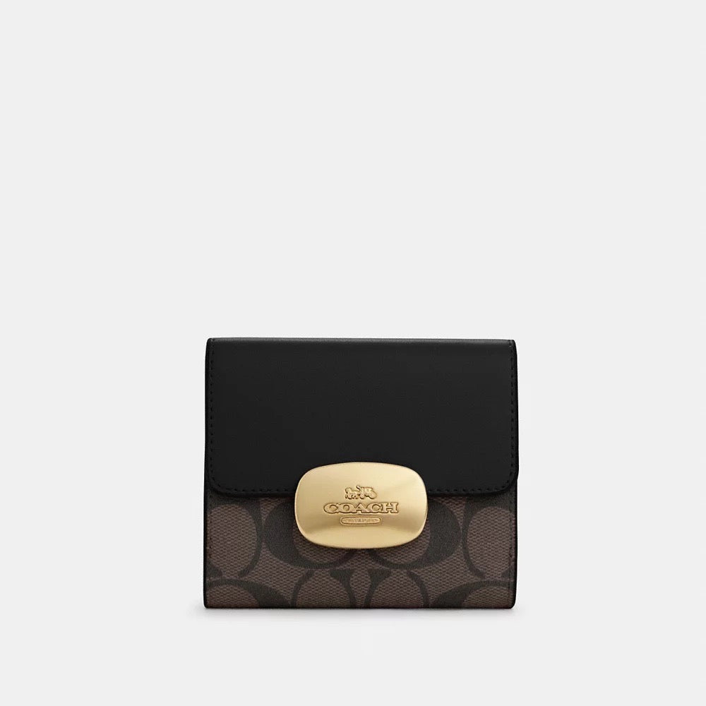 [INCOMING ETA END MARCH 2024] Coach Eliza Small Wallet In Signature Canvas in Brown Black (CP255)