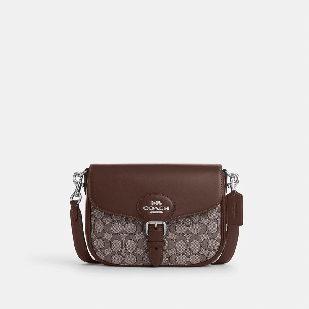 COACH Amelia Saddle Bag In Signature Jacquard In Maple (CU998)