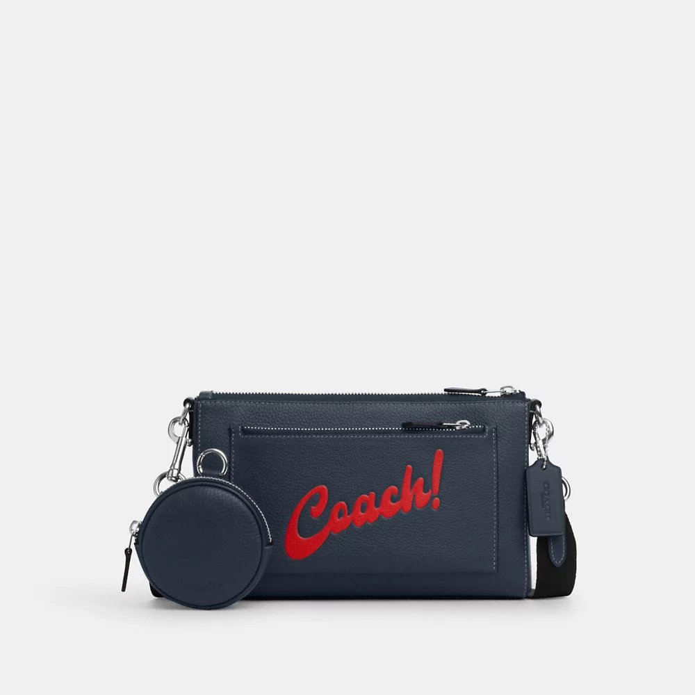 [INCOMING ETA END AUG 2024]  C0ACH Mens Holden Crossbody With Coach Graphic In Denim/Red (CU159)