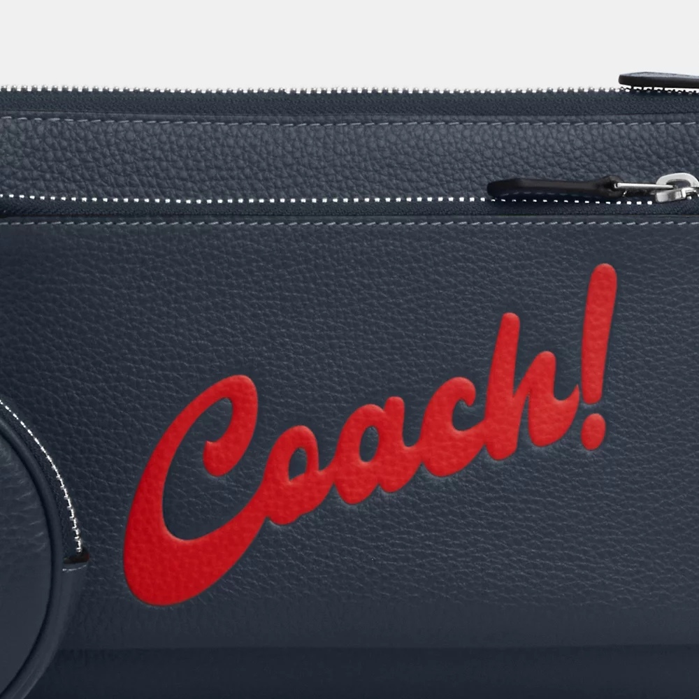 Coach Men Holden Crossbody With Coach Graphic In Denim/Red (CU159)